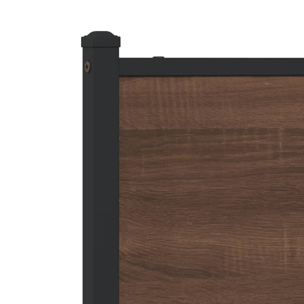 vidaXL Sengeramme i metall uten madrass brun eik 137x190 cm