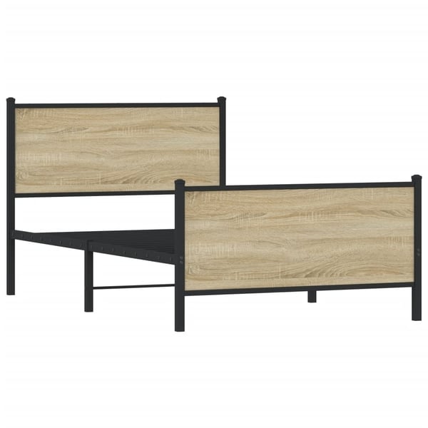 vidaXL Sengeramme i metall uten madrass sonoma eik 100x200 cm