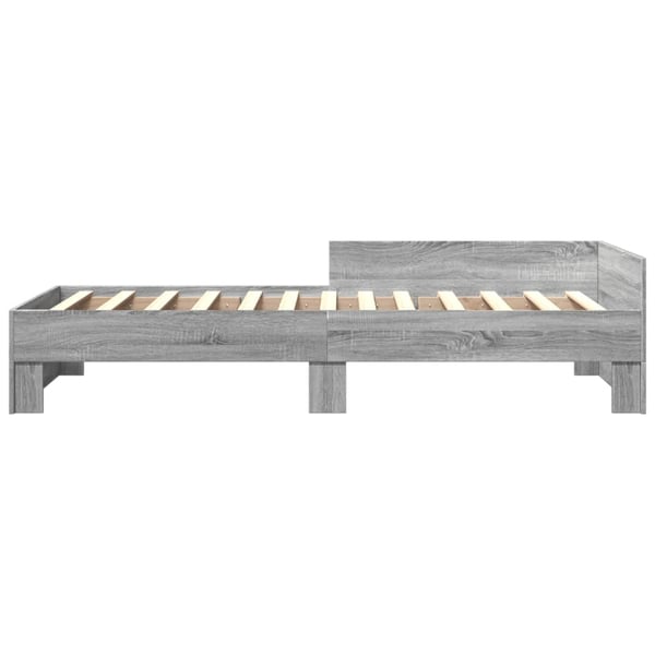 vidaXL Sängynrunko harmaa Sonoma 90x200 cm tekninen puu