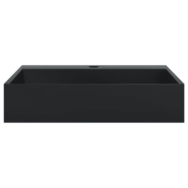 vidaXL Servant 50x38x11 cm mineralstøpt/marmorstøpt svart