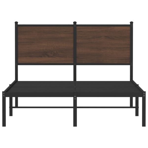 vidaXL Sengeramme i metall uten madrass brun eik 120x190 cm