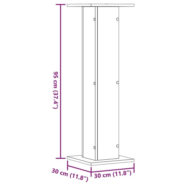 vidaXL Høyttalerstativ 2 stk hvit 30x30x95 cm konstruert tre
