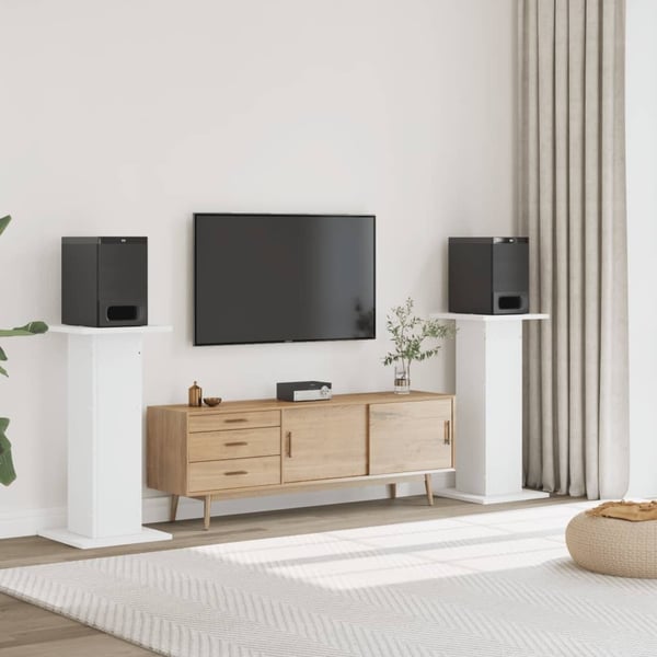 vidaXL Høyttalerstativ 2 stk hvit 30x30x95 cm konstruert tre