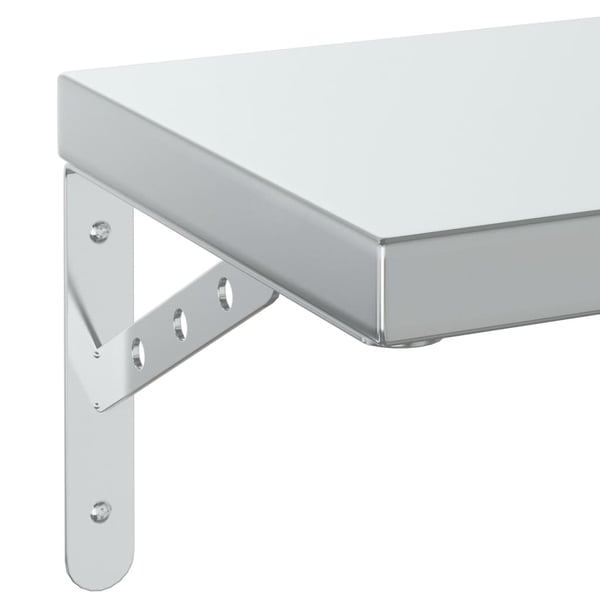 vidaXL Vegghyller 2 stk 75x23,5 cm sølv rustfritt stål