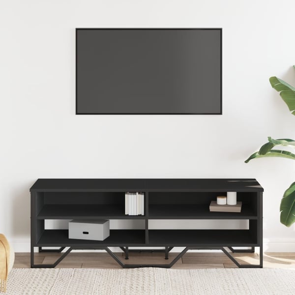 vidaXL tv-bord 122x34x41 cm konstrueret træ sort