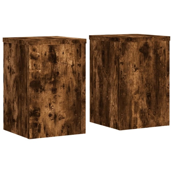 vidaXL Växtställ 2 st rökfärgad ek 20x20x30 cm konstruerat trä