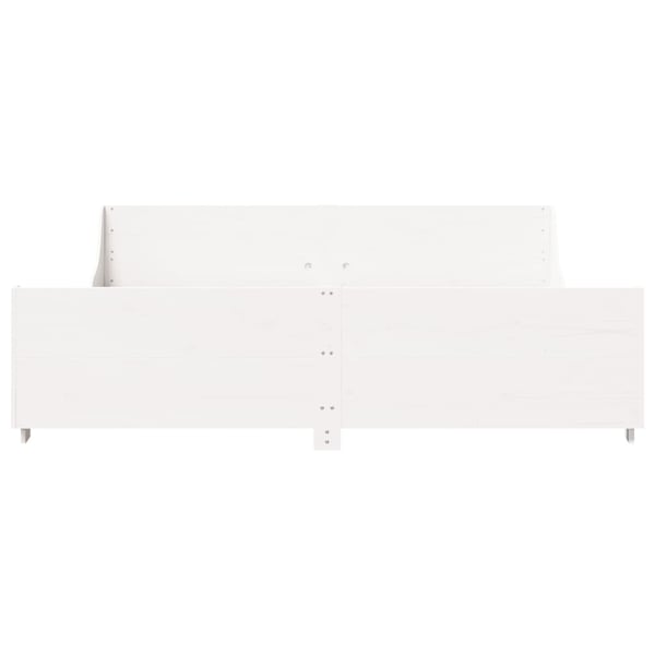 vidaXL Sengeramme med madrass hvit 200x200 cm heltre furu