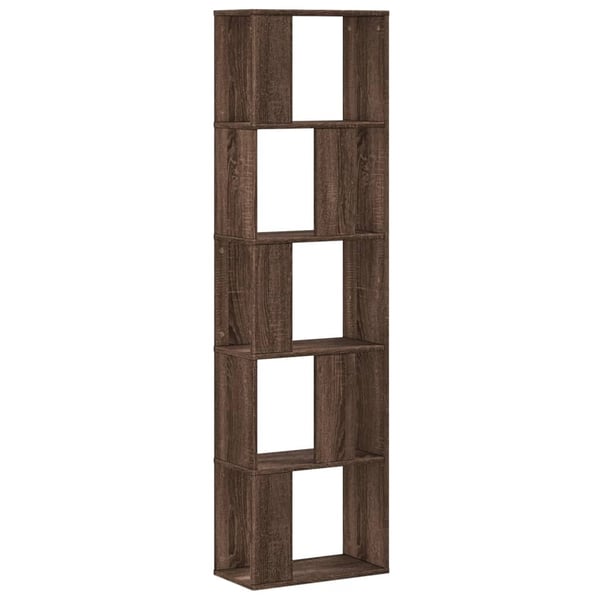 vidaXL Bokhylle 5 etasjer brun eik 45x23,5x162,5 cm konstruert tre