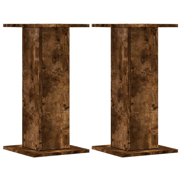 vidaXL Høyttalerstativ 2 stk røkt eik 30x30x60 cm konstruert tre