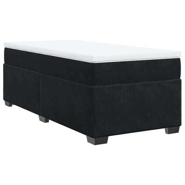 vidaXL kontinentalseng med madras 90x200 cm fløjl sort