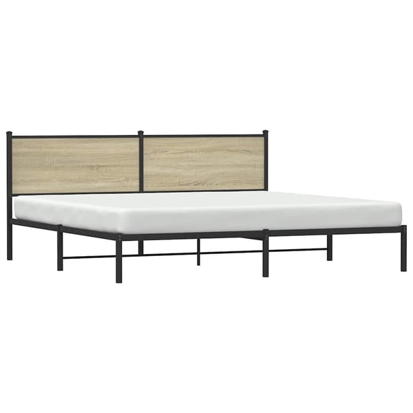vidaXL Sengeramme i metall uten madrass sonoma eik 193x203 cm