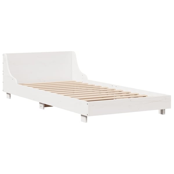 vidaXL Sengeramme uten madrass hvit 90x190 cm heltre furu