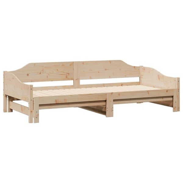 vidaXL Uttrekkbar dagseng 90x190 cm heltre furu