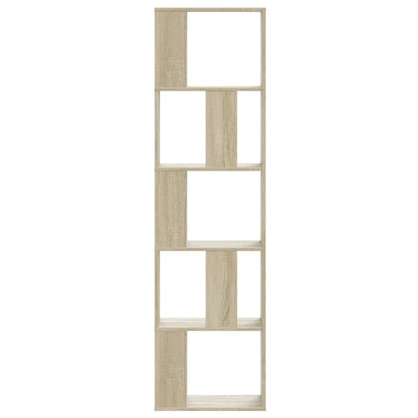 vidaXL Bokhylle 5 etasjer sonoma eik 45x23,5x162,5 cm konstruert tre