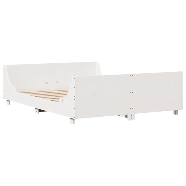 vidaXL Sengeramme uten madrass hvit 120x190 cm heltre furu