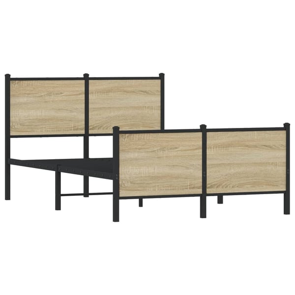vidaXL Sengeramme i metall uten madrass sonoma eik 120x200 cm