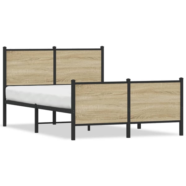 vidaXL Sengeramme i metall uten madrass sonoma eik 120x200 cm