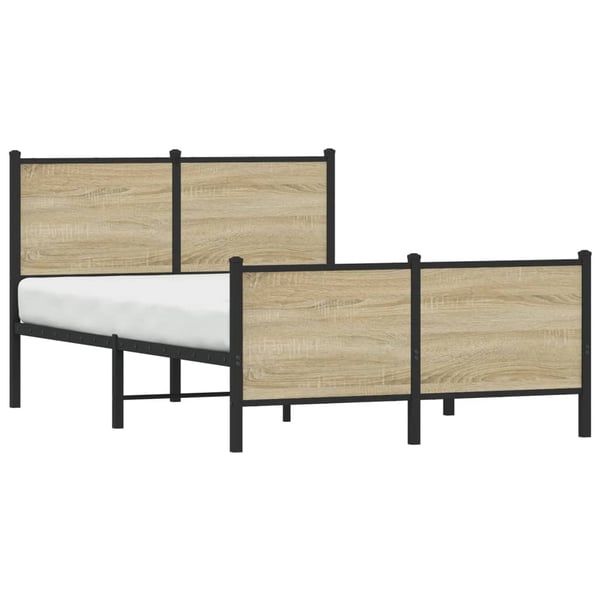 vidaXL Sengeramme i metall uten madrass sonoma eik 120x200 cm
