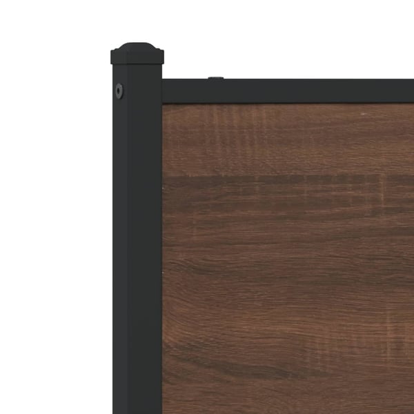 vidaXL sengeramme 100x200 cm uden madras metal brun egetræsfarve