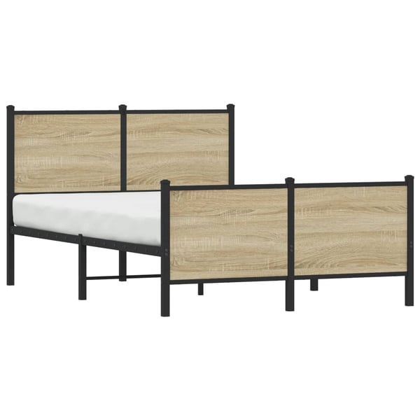 vidaXL Sengeramme i metall uten madrass sonoma eik 120x190 cm