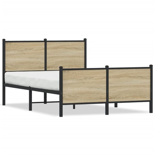 vidaXL Sengeramme i metall uten madrass sonoma eik 120x190 cm