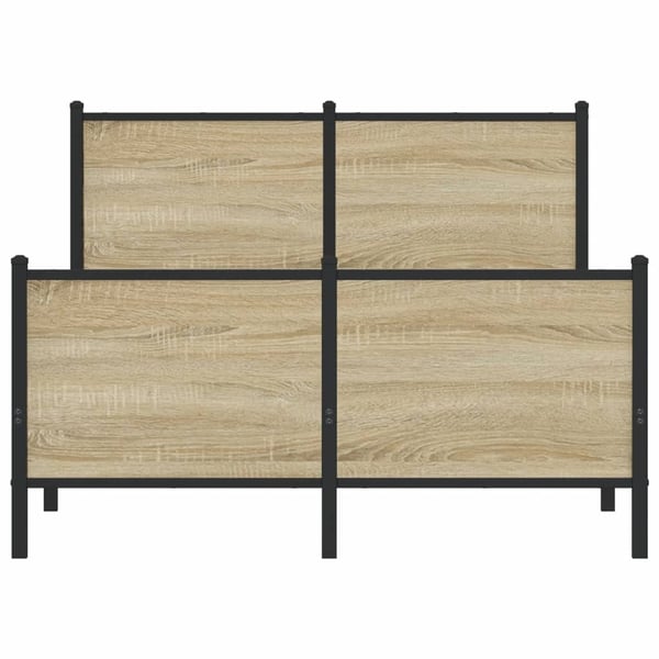 vidaXL Sengeramme i metall uten madrass sonoma eik 120x190 cm