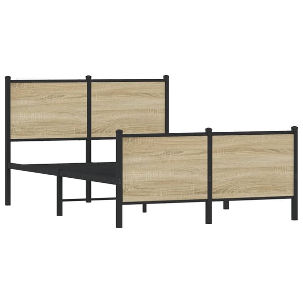 vidaXL Sengeramme i metall uten madrass sonoma eik 120x190 cm