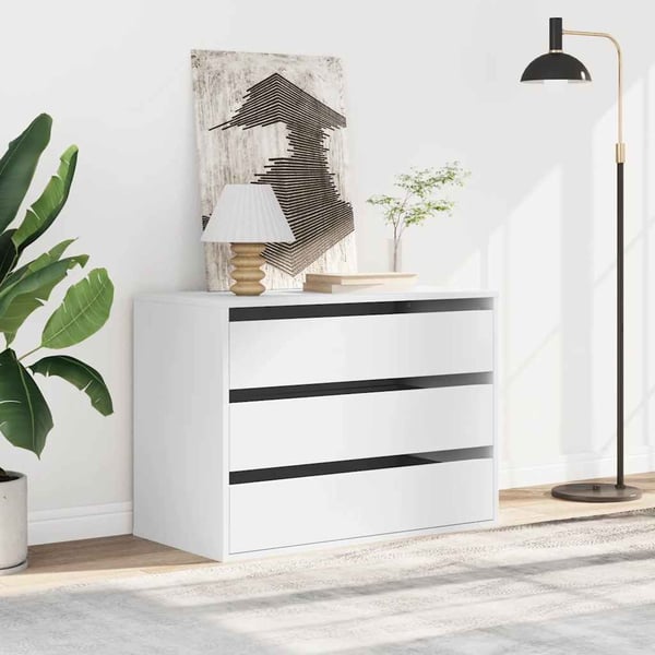 vidaXL Kommode hvit 80x41x58 cm konstruert tre