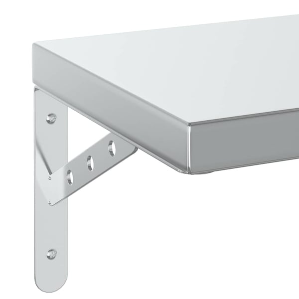 vidaXL Vegghyller 2 stk 100x23,5 cm sølv rustfritt stål