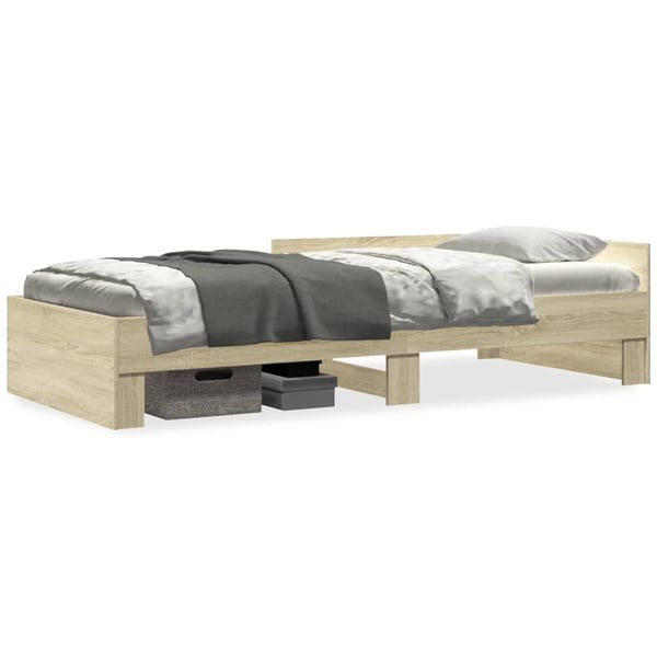vidaXL Sengeramme uten madrass sonoma eik 100x200 cm konstruert tre