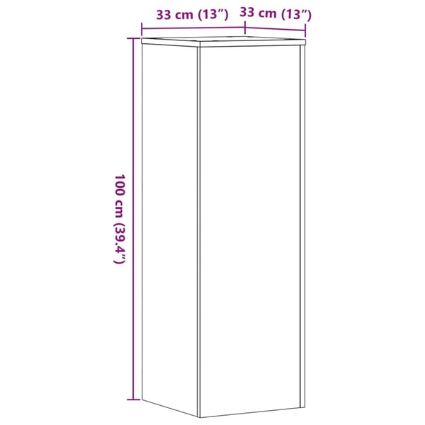 vidaXL Plantestativer 2 stk hvit 33x33x100 cm konstruert tre
