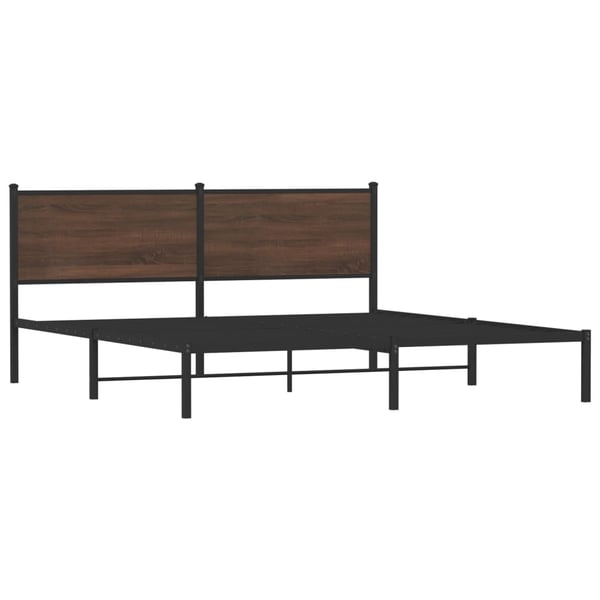 vidaXL Sengeramme i metall uten madrass brun eik 183x213 cm