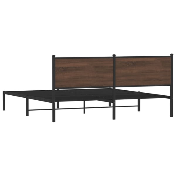 vidaXL Sengeramme i metall uten madrass brun eik 160x200 cm