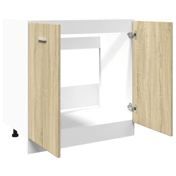 vidaXL Bunnskap til vask "Lyon" sonoma eik 80x46x81,5 cm sponplate