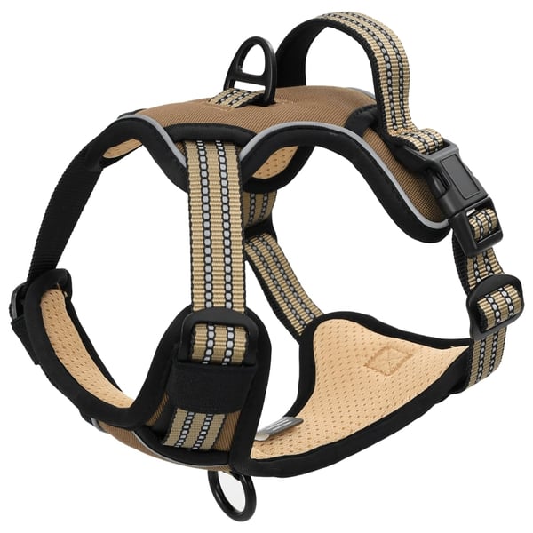 vidaXL Hundesele med reflekterende striper justerbar brun XL