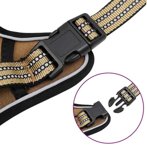 vidaXL Hundesele med reflekterende striper justerbar brun XL