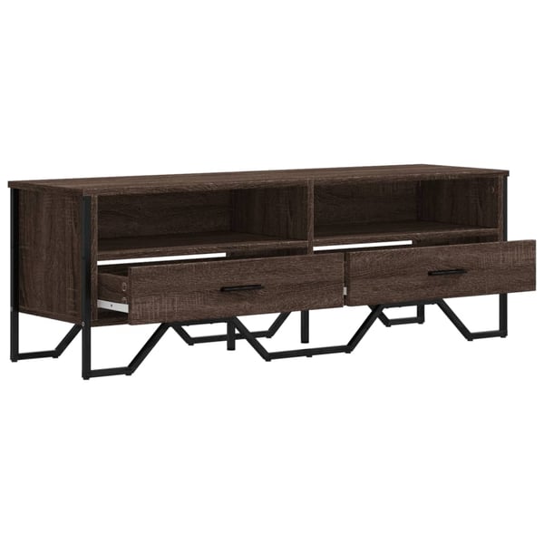 vidaXL TV-benk brun eik 122x34x41 cm konstruert tre