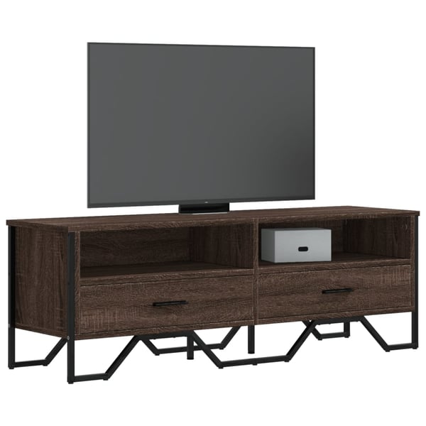 vidaXL TV-benk brun eik 122x34x41 cm konstruert tre