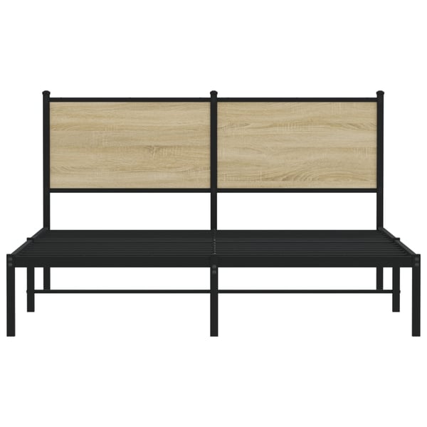 vidaXL Sengeramme i metall uten madrass sonoma eik 137x190 cm