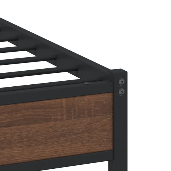 vidaXL Sengeramme i metall uten madrass brun eik 80x200 cm