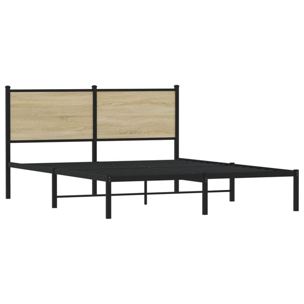 vidaXL Sengeramme i metall uten madrass sonoma eik 150x200 cm