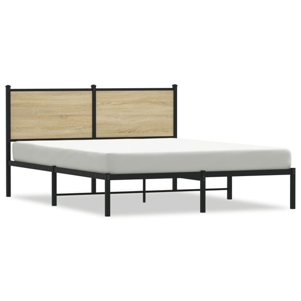 vidaXL Sengeramme i metall uten madrass sonoma eik 150x200 cm