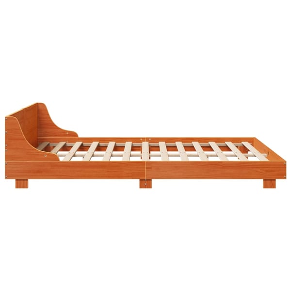 vidaXL Sengeramme uten madrass voksbrun 120x190 cm heltre furu