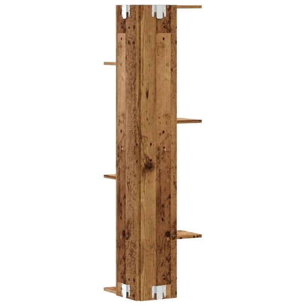 vidaXL Veggmontert hylle gammelt tre 36,5x36,5x140 cm konstruert tre