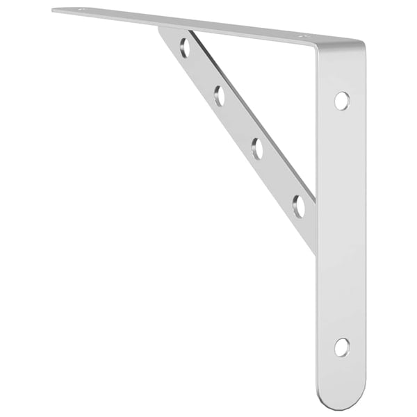 vidaXL Hyllebraketter 4 stk 30x2,5x15,5 cm sølv rustfritt stål