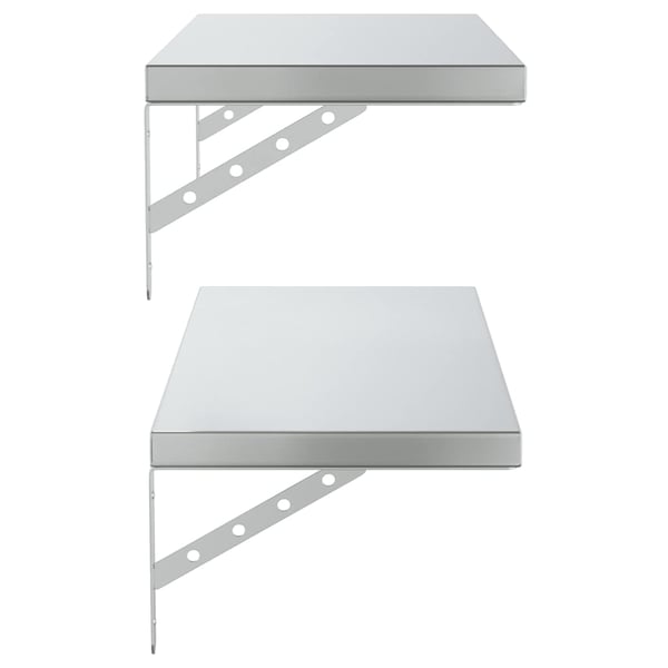 vidaXL Vegghyller 2 stk 75x30 cm sølv rustfritt stål
