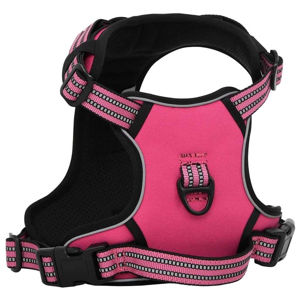 vidaXL Hundesele med reflekterende striper justerbar rosa XL