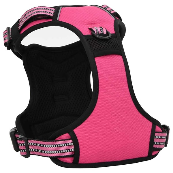 vidaXL Hundesele med reflekterende striper justerbar rosa XL