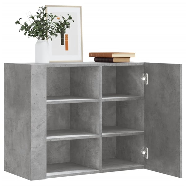vidaXL Seinäkaappi betoninharmaa 75x35x60 cm tekninen puu