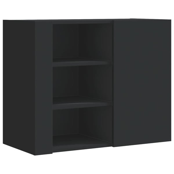 vidaXL vægskab 75x35x60 cm konstrueret træ sort